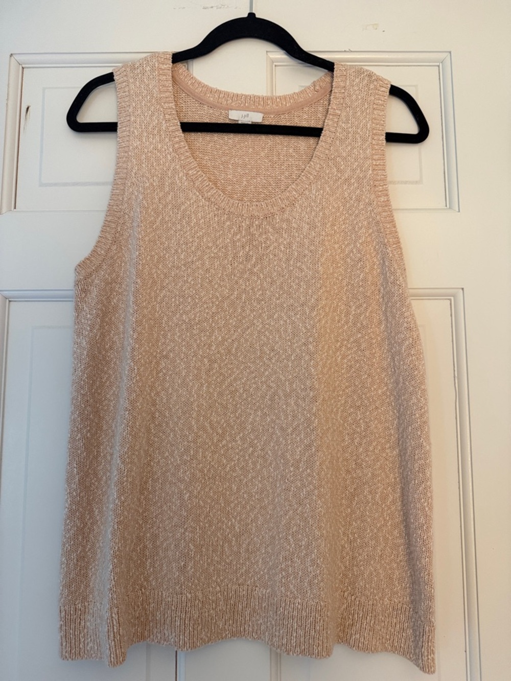 J. Jill Light Cream Knit Scoop Neck Tank